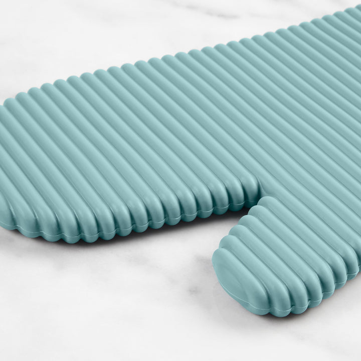 KitchenAid Ribbed Soft Silicone Oven Mitt 2-Pack Set, Mineral Water Aqua, 7.5"x13" Oven Mitt Set