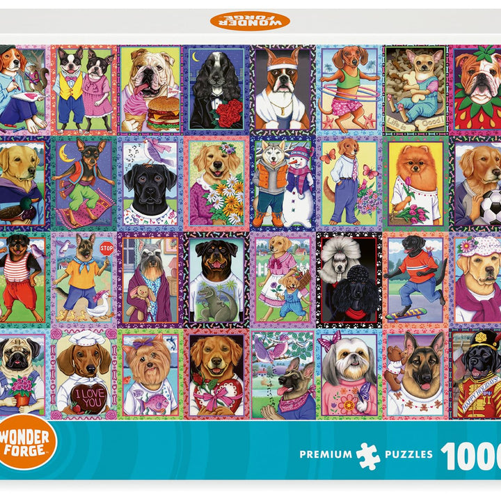 Wonder Forge Dandy Dogs 1000 Piece Jigsaw Puzzle for Adults | Unique, Perfectly-Fitting Pieces | Fun, Vibrant Imagery |  Exclusive