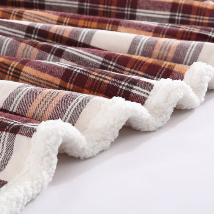 Eddie Bauer - Throw Blanket, Super Soft Reversible Sherpa Fleece Bedding, Ideal Christmas & White Elephant Gifts, Cozy Plaid Throw Blankets for Couch (Edgewood Red, Throw) Edgewood Red Sherpa Throw