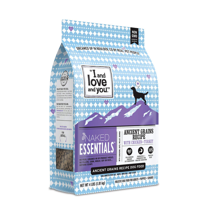 I and love and you Naked Essentials Dry Dog Food for Puppies - Chicken + Lentils - High Protein, Real Meat, No Fillers, Prebiotics + Probiotics, 4lb Bag 4 Pound (Pack of 1)