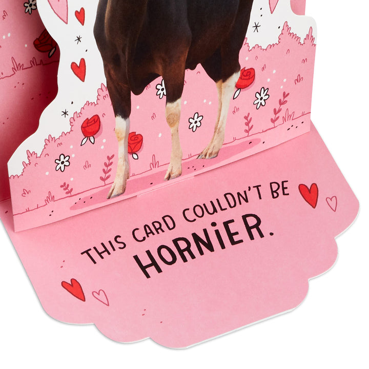 Hallmark Funny Pop Up Valentines Day Card for Husband, Wife, Boyfriend, Girlfriend (Horny Animals) Pop Up, Horny Animals