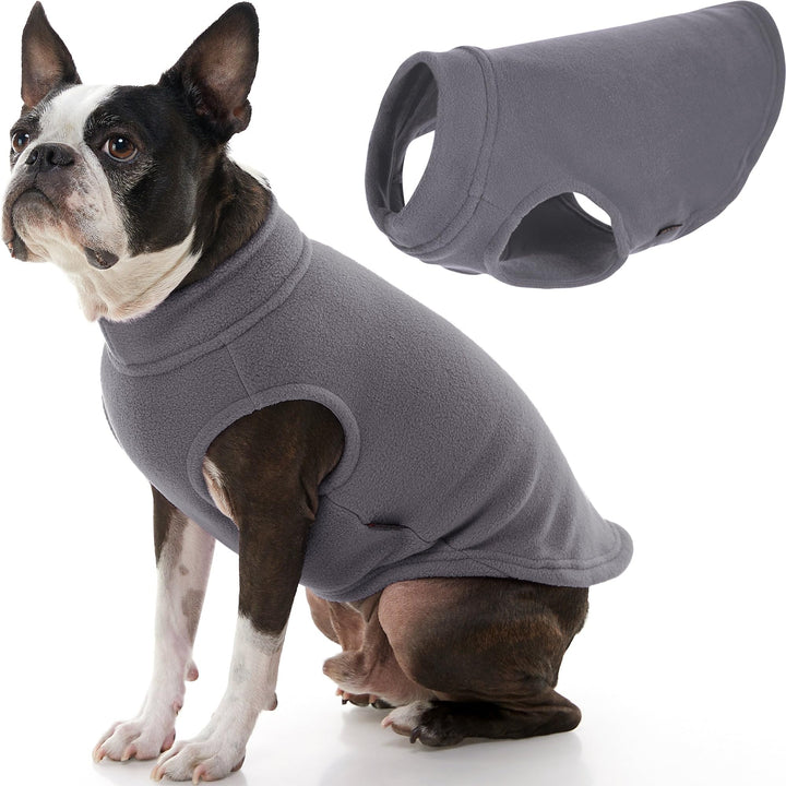 Gooby Stretch Fleece Vest Dog Sweater - Gray, Large - Warm Pullover Fleece Dog Jacket - Winter Dog Clothes for Small Dogs Boy or Girl - Dog Sweaters for Small Dogs to Dog Sweaters for Large Dogs Large Length (13.5")