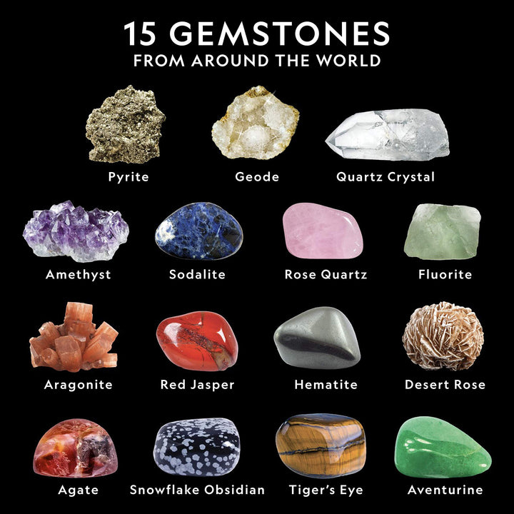 Mega Dig Kit - Dig Up 15 Real Gemstones and Crystals, Science Kit for Kids, Gift for Girls and Boys