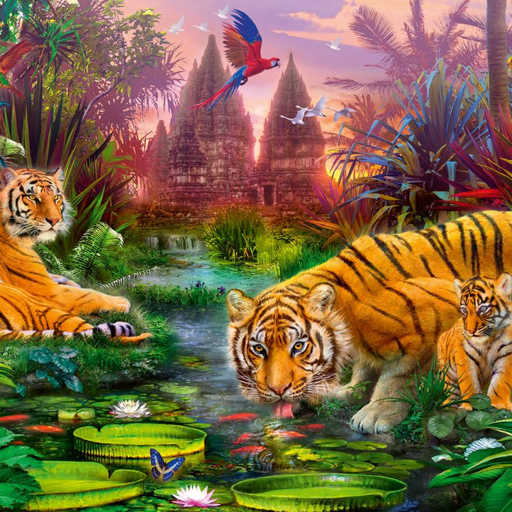 Wonder Forge Tiger Family 1000 Piece Jigsaw Puzzle for Adults | Unique, Perfectly-Fitting Pieces | Fun, Vibrant Imagery |  Exclusive