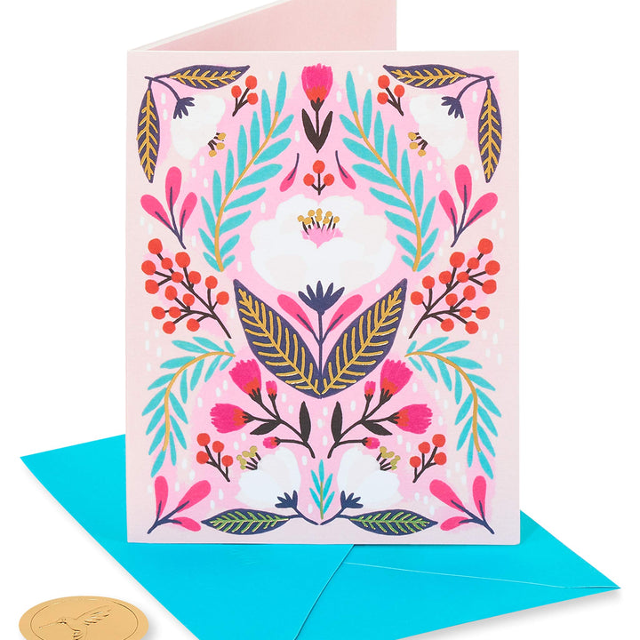 Papyrus Blank Card (Symmetrical Floral) Symmetrical Floral