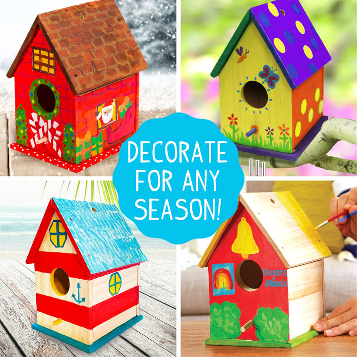 Made By Me Build & Paint Your Own Wooden Bird House, DIY Birdhouse Making For Ages 5, 6, 7, 8, 9, Arts & Crafts Painting Kit For Kids, Great Spring & Summer Craft Activity, Fun Birthday Party Idea