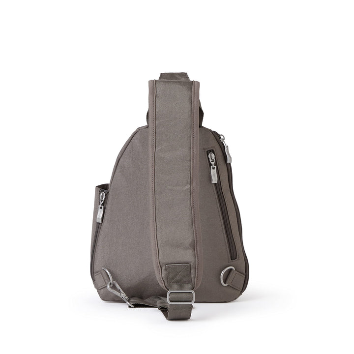 Baggallini Medium Sling Backpack - Lightweight Sling Bag with Convertible Adjustable Shoulder Strap One Size Sterling Shimmer