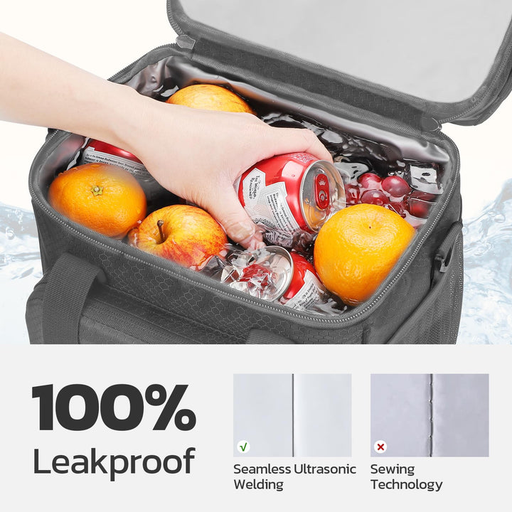 Maelstrom Lunch Box for Men,Insulated Lunch Bag Women/Men,Leakproof Lunch Cooler Bag, Lunch Tote Bag 2.Double Layer - Gray 2.Double-Layer (18L/28cans)