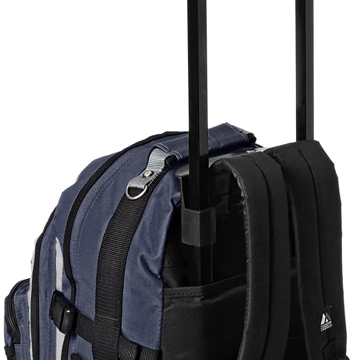 Everest Deluxe Wheeled Backpack, Navy/Gray/Black, One Size