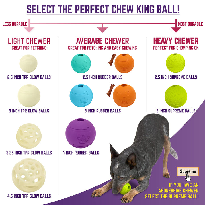 Chew King 3 Inch Bacon Flavor Rubber Balls 2 Pack Pack of 2 - 3" Bacon Flavored Balls