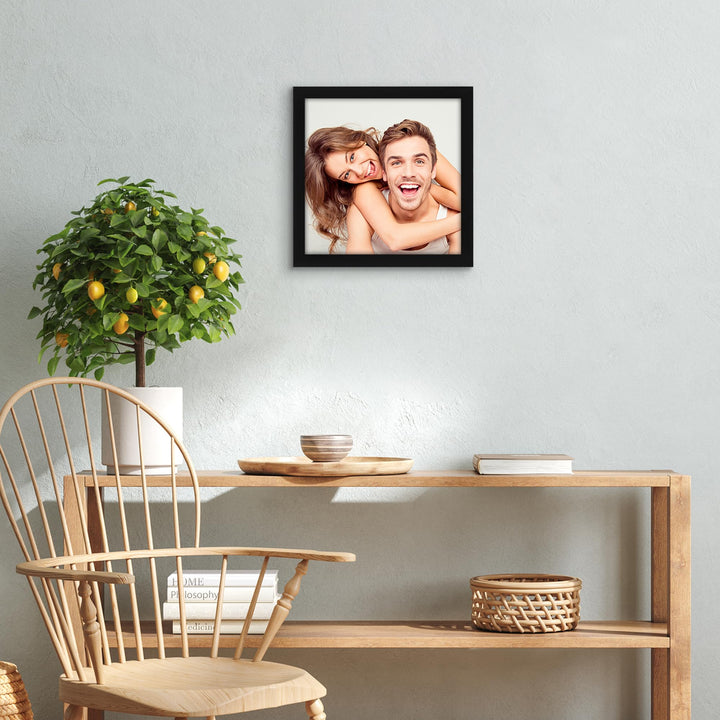 Americanflat 10x10 Picture Frame in Black - Engineered Wood Photo Frame with Hanging Hardware - Square Picture Frame for Wall Display