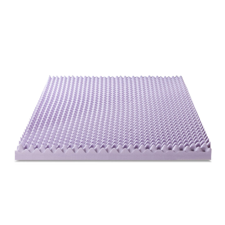 Best Price Mattress 3 Inch Egg Crate Memory Foam Mattress Topper with Soothing Lavender Infusion, CertiPUR-US Certified, Short Queen