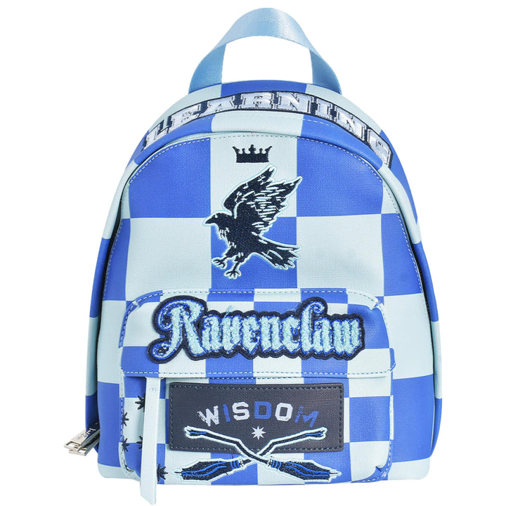 Concept One Fred Segal Harry Potter Mini Backpack, Checkered Small Travel Bag for Men and Women, Ravenclaw, 10.5 Inch