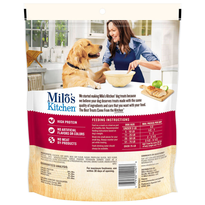 Milo's Kitchen Dog Treats, Chicken & Apple Sausage Slices, 18 Ounce