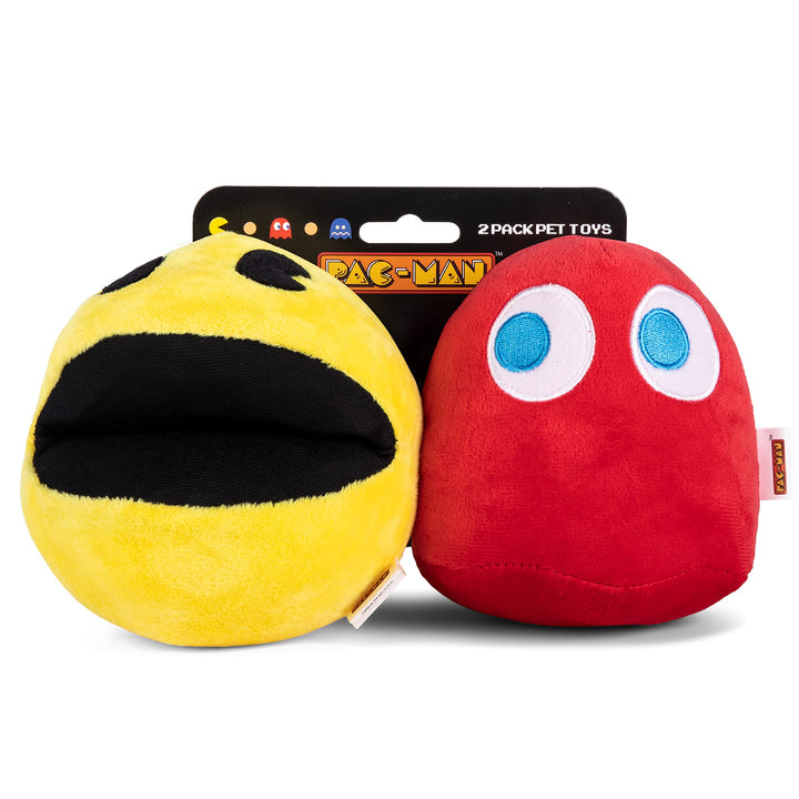 for Pets 2 Piece 6" PAC-MAN & Blinky Plush Squeak Toy for Dogs | Plush Dog Toys with Squeaky, Squeaker Plush | Officially Licensed Pet Products Pacman & Blinky Plush 6 Inch - 2 Pack