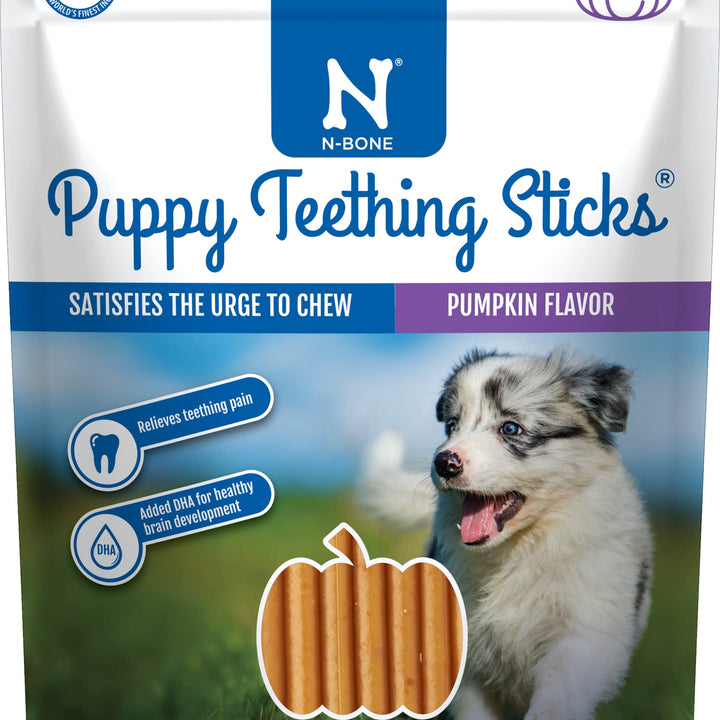 N-Bone Puppy Teething Sticks Peanut Butter Flavor, 3.74-oz Bag 3.7 Ounce (Pack of 1)