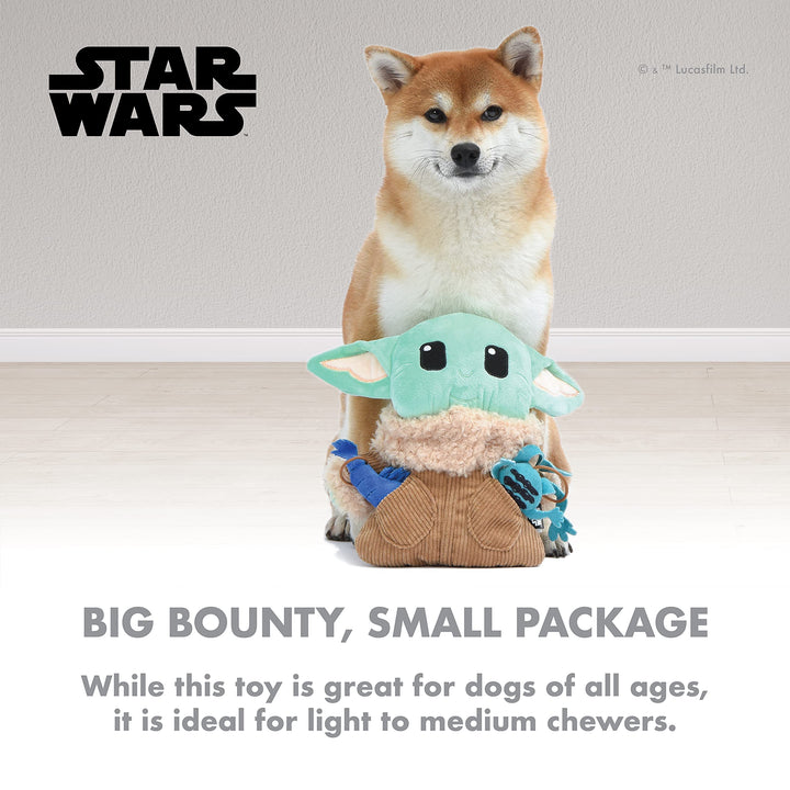 Star Wars Baby Yoda The Mandalorian The Child Burrow Dog Toy | Small Plush Toys Fabric Plush Dog Toy, Squeaky Plush Toys for Small Dogs, Hide and Seek Dog Toy,Multi,9 Inch,FF15144 9 Inch