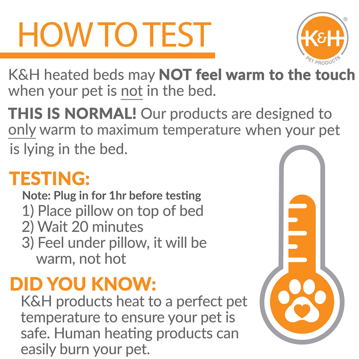 K&H Pet Products Heated Thermo-Kitty Mat, Indoor Heated Cat Bed, Pet Heat Pad for Indoor Cats and Small Dogs, Cat Heating Pad, Electric Thermal Warming Cat Bed Mat, Sage/Tan 12.5 X 25 Inches Pet Bed