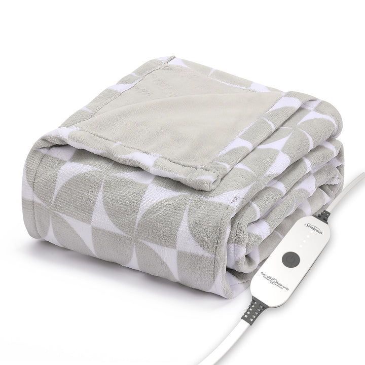 Sunbeam Royal Luxe Dove Grey Heated Blanket - King King (90" x 100")