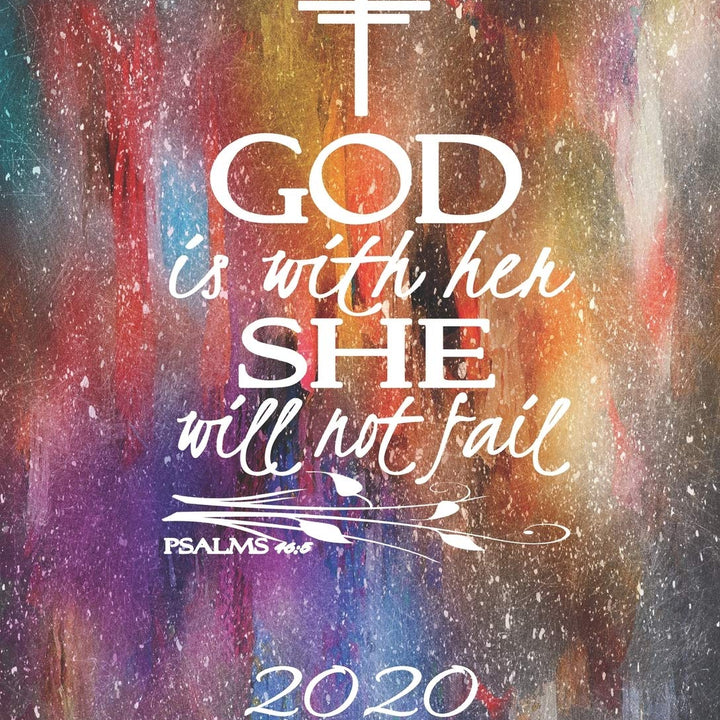 2020 Weekly/Monthly Planner-God Is With Her She Will Not Fail: Women's Christian Planner & Prayer Journal With Calendar Scheduler & Organizer-Cool Abstract Notebook With Inspirational Bible Scriptures