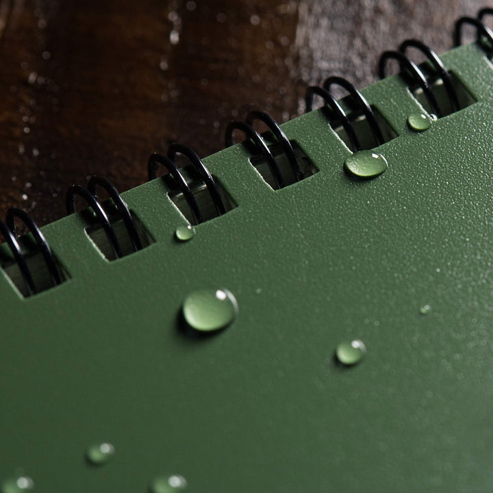 Rite in the Rain Weatherproof Top Spiral Notebook, 3" x 5", Green Cover, Universal Pattern, 6 Pack (No. 935L6)