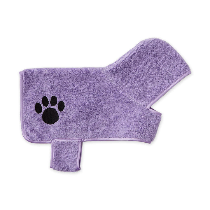 Bone Dry Pet Robe Collection, Embroidered Absorbent Microfiber Bath Robe with Adjustable Closure, for Dogs & Cats, X-Small, Lavender