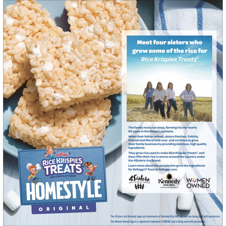 Rice Krispies Treats Homestyle Marshmallow Snack Bars, Kids Snacks, Lunch Snacks, Original, 27.9oz Box (24 Bars) 24 Count