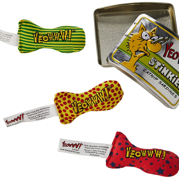 Yeowww Tin of Stinkies, 3 in a Sardine Tin, Multicolor, 1Pack