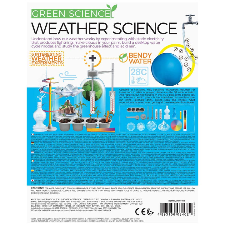 4M Toysmith: Green Science Kits Weather Science Kit, Exciting Activity to Help you Understand How our Weather Works, STEM, Mini Observatory, For Boys & Girls Ages 8 and up