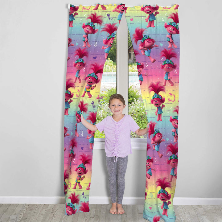 Franco Kids Room Window Curtains Drapes Set, 82 in x 84 in, Trolls World Tour