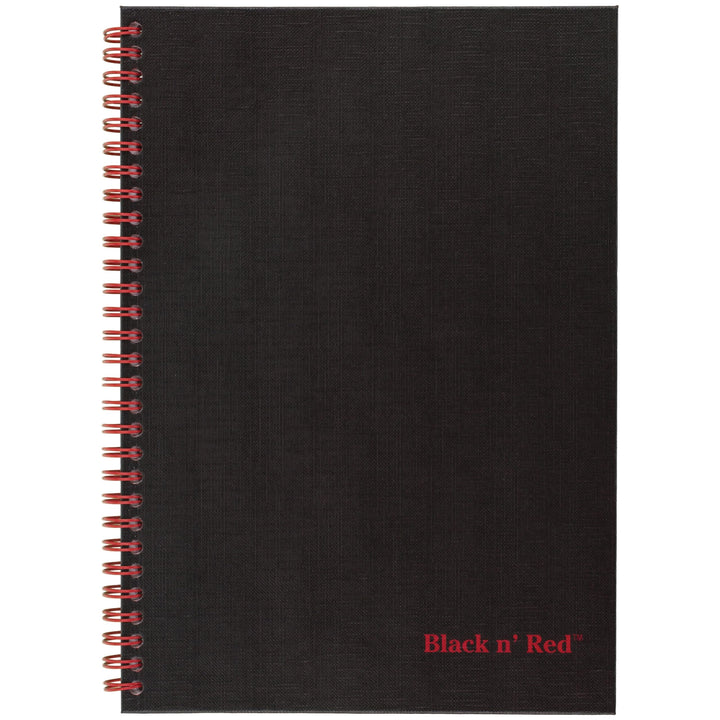 Black n' Red Notebook, Business Journal, 9-7/8" x 6-7/8", 70 Sheets, Ruled, Optik Paper, Scribzee App, Hardcover, Wirebound, Black (400110532)