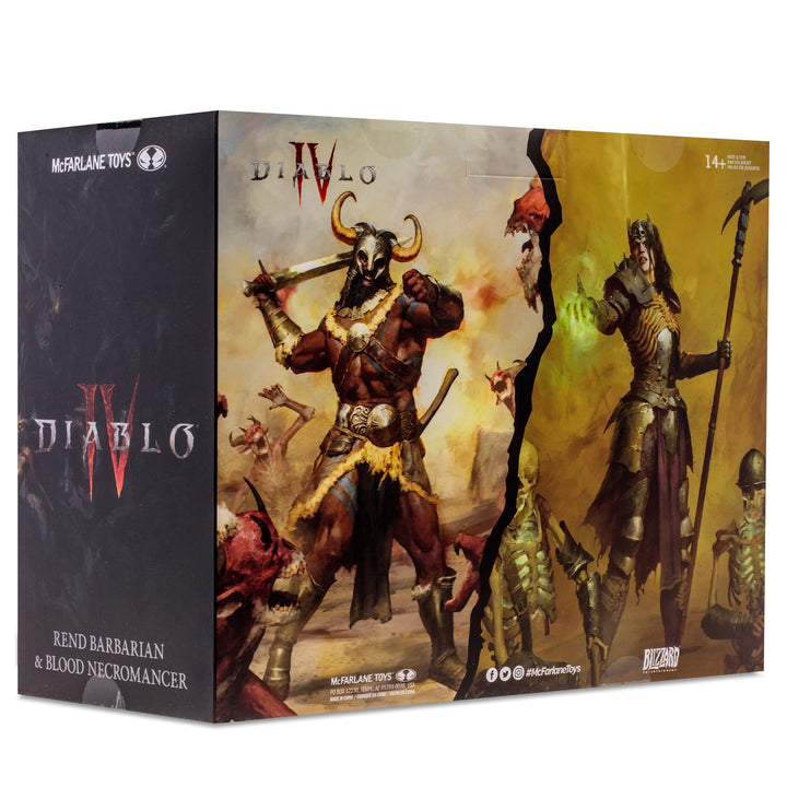 McFarlane Toys - Diablo IV Rend Barbarian and Blood Necromancer 2pk Gold Label 1:12 Scale Posed Figures, Gold Label,  Exclusive