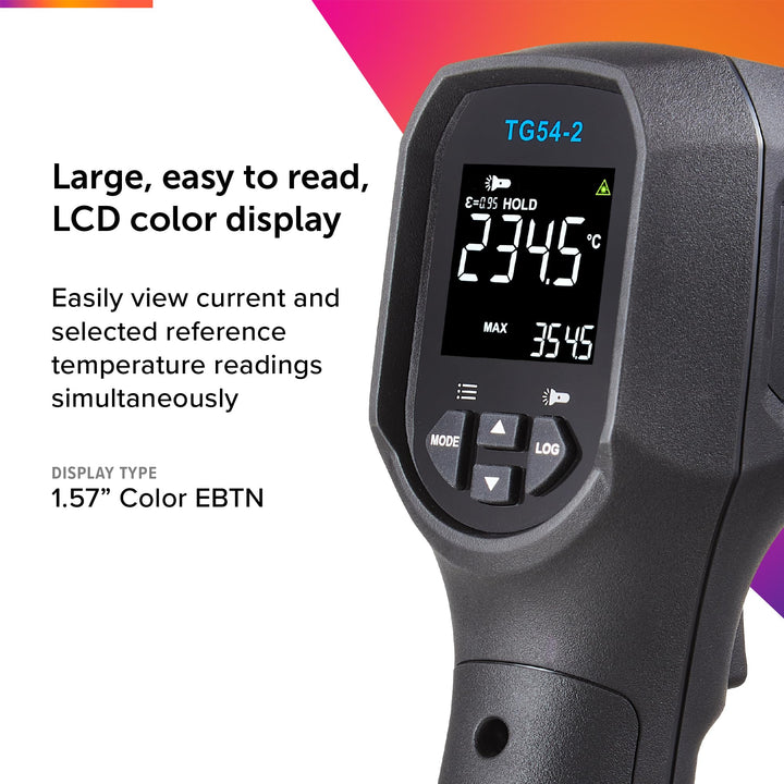 FLIR TG54-2 Infrared Spot Thermometer with Digital Readout: for Non-Contact Temperature Measurements up to 1,562 Degrees F