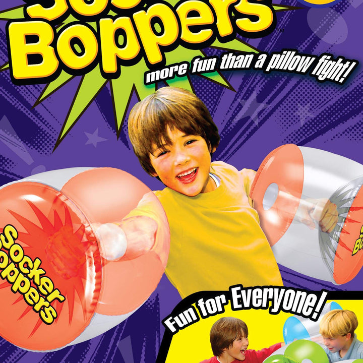 Socker Boppers Inflatable Boxing Pillows - One Pair Boppers – Clear, Box and Bop, Durable Vinyl, Active Outlet That aids in Agility, Balance and Coordination, Safe Fun Indoor or Out, Great Gift