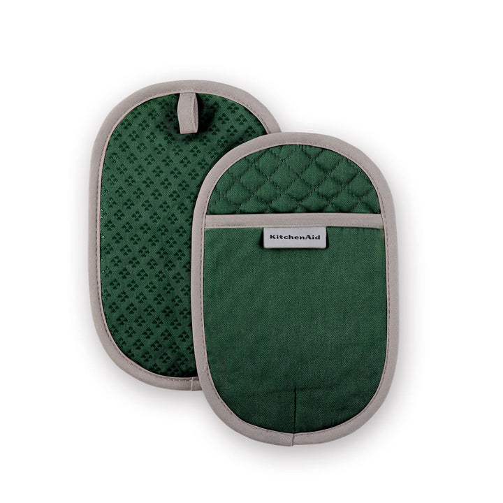 KitchenAid Asteroid Pot Holder 2-Pack Set, Pebbled Palm Green, 6.5"x10" 6.5"x10" Dark Green