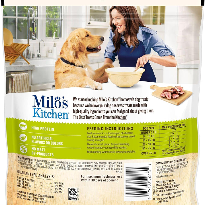 Milo's Kitchen Homestyle Dog Treats, Beef Sausage Slices, 10 Ounce, High Protein, No Artificial Flavors 10 Ounce (Pack of 1)