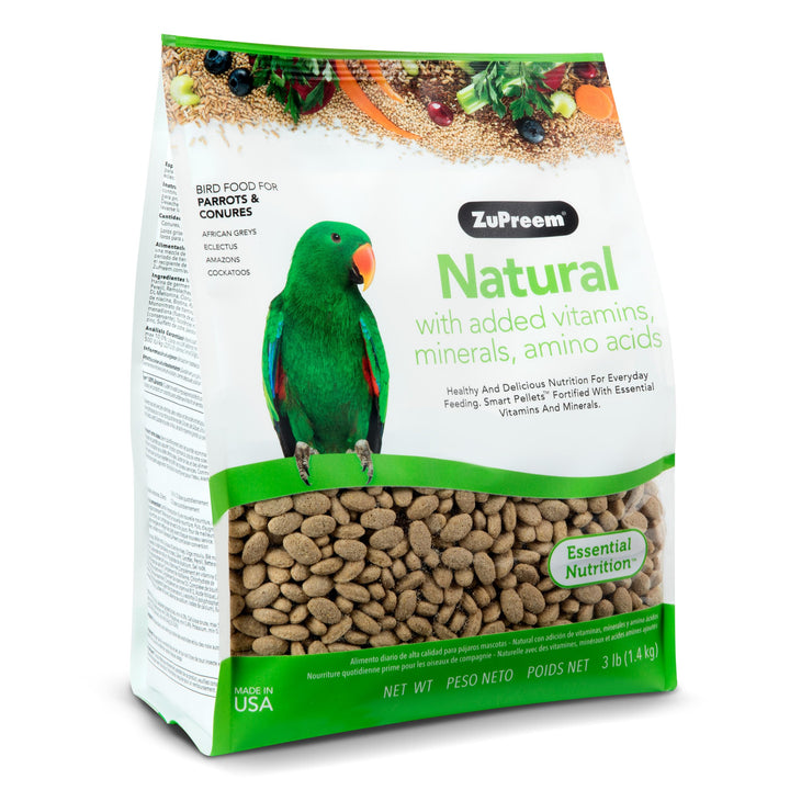 ZuPreem Smart Selects Daily Bird Food for Parrot, Conure, Caique, African Grey, Eclectus, Small Cockatoo, Bird Pellets and Seed Blend, Nutrition for Medium Large Birds, Parrot Food (M/L, 4 lb) Smart Selects Seed & Pellet Blend 4 Pound (Pack of 1)