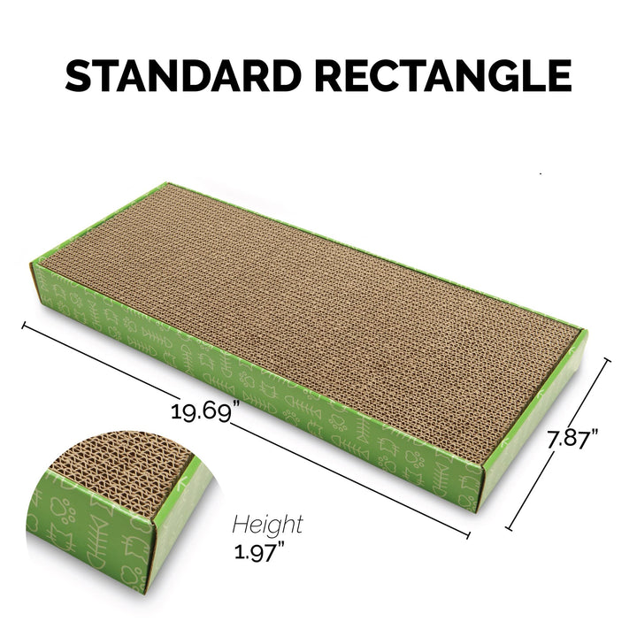 Furhaven Scratching Board w/ Catnip for Indoor Cats, Reversible - Classic Corrugated Cat Scratcher Pad - Green, Standard