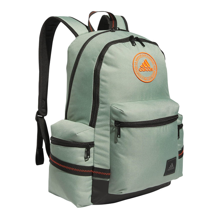 adidas City Icon Backpack, Silver Green/Impact Orange, One Size