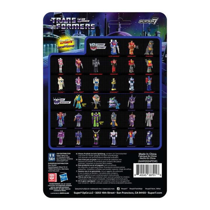 Super7 Transformers Reaction Figures Wave 08 - Ghost of Starscream (Translucent Glitter) Action Figure