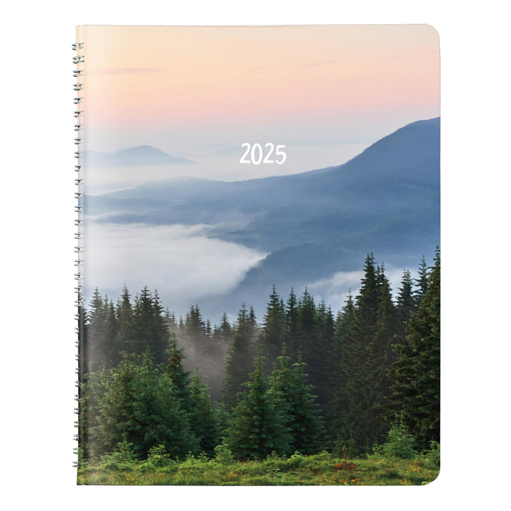 Brownline® 2025 Essential Monthly Planner, 14 Months, December 2024 to January 2026, Twin-Wire Binding, 8.875" x 7.125", Mountain Green (CB1200G.03-25)