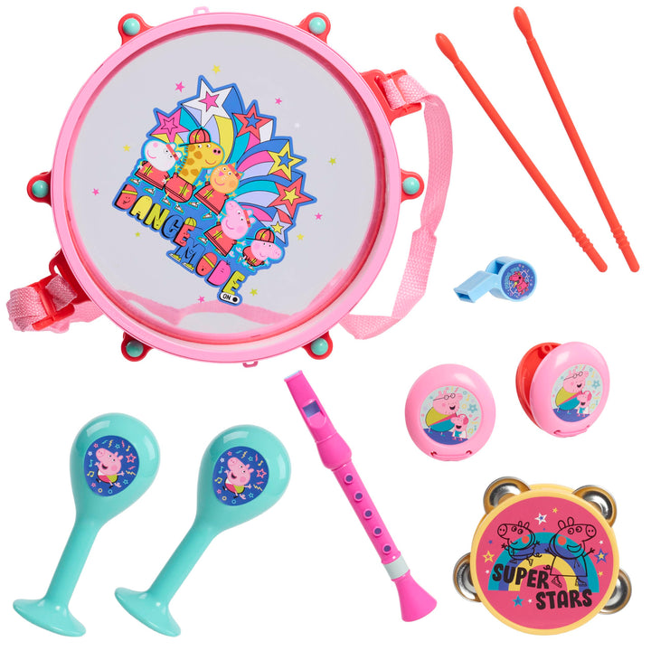 Peppa Pig Party Drum, 10-Pieces, Pretend Play,  Exclusive, Kids Toys for Ages 18 Month,  Exclusive by Just Play