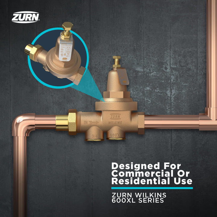 Zurn Wilkins 34-600XL 3/4" 600XLPressure Reducing Valve 0.75 Inch