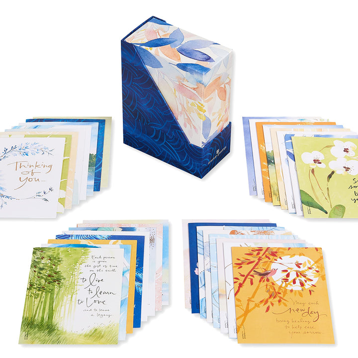 American Greetings Deluxe Boxed Sympathy, Thinking of You, and Blank Cards with Envelopes, Kathy Davis Designs (32-Count)