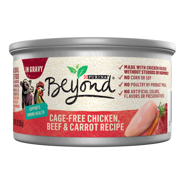 Purina Beyond Grain Free, Natural Pate Wet Cat Food, Grain Free Pate Variety Pack - (2 Packs of 12) 3 oz. Cans 2.25 Pound (Pack of 2) Variety Pack – Chicken & Seafood Pate – 3 Flavors