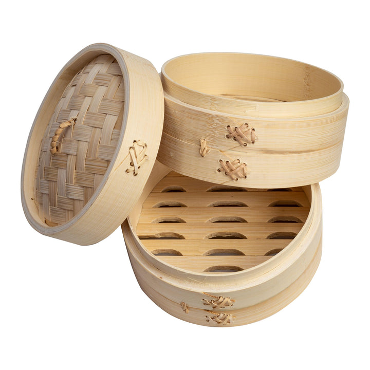 Joyce Chen 2-Tier Bamboo Steamer Baskets, 6-Inch 6 inch