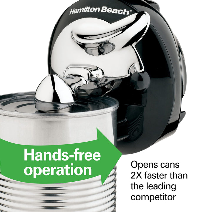 Hamilton Beach Walk 'n Cut Electric Can Opener for Kitchen, Use On Any Size, Automatic and Hand-Free, Cordless & Rechargeable, Easy Clean Removable Blade, Black (76501G)