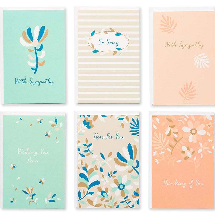 American Greetings Sympathy Cards Assortment, 6 Nature-Inspired Designs (48-Count)