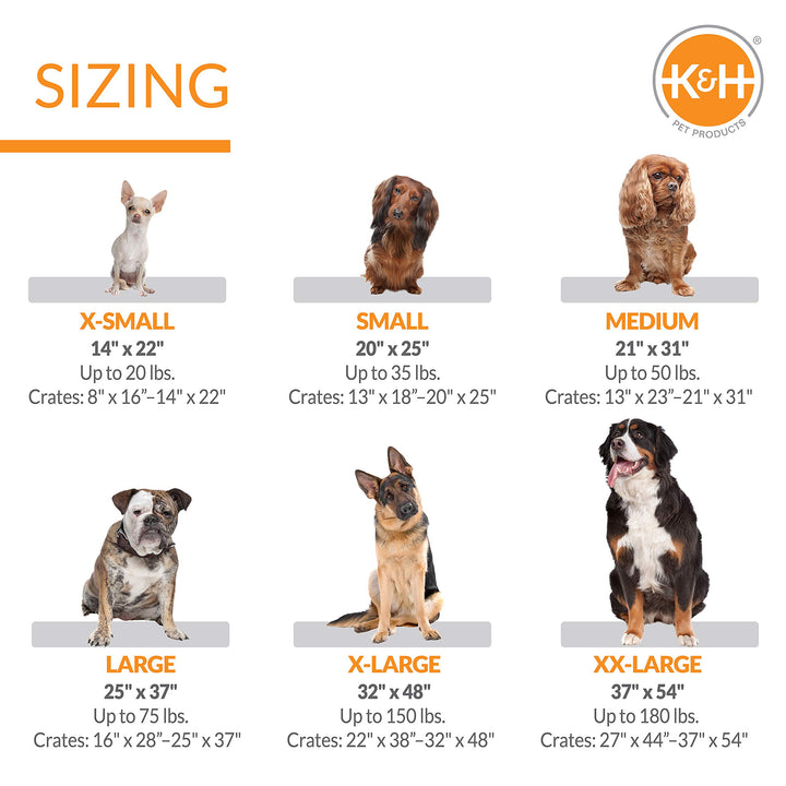 K&H Pet Products Self-Warming Crate Pad, Warming Dog Crate Bed, Machine Washable Dog Crate Mat, Gray X-Small 14 X 22 Inches
