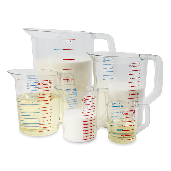 Rubbermaid Commercial Products Bouncer Clear Measuring Cup, 8-Cup/2-Quart, Clear, Strong Food Grade, For use with -40-degree F to 212-degree F, Easy Read for Liquid/Dry Ingredients while Cooking 2 Qt